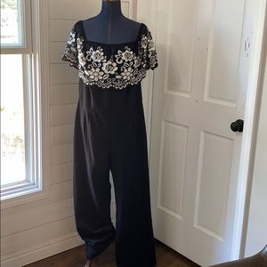 Gorgeous embroidered black jumpsuit size 14W